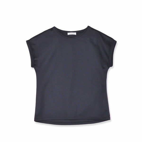 【日本製】 tシャツ レディース 半袖 インナー 柔らかい 薄手 無地 ショートスリーブ ネイビー(FL23SS-21W-na)